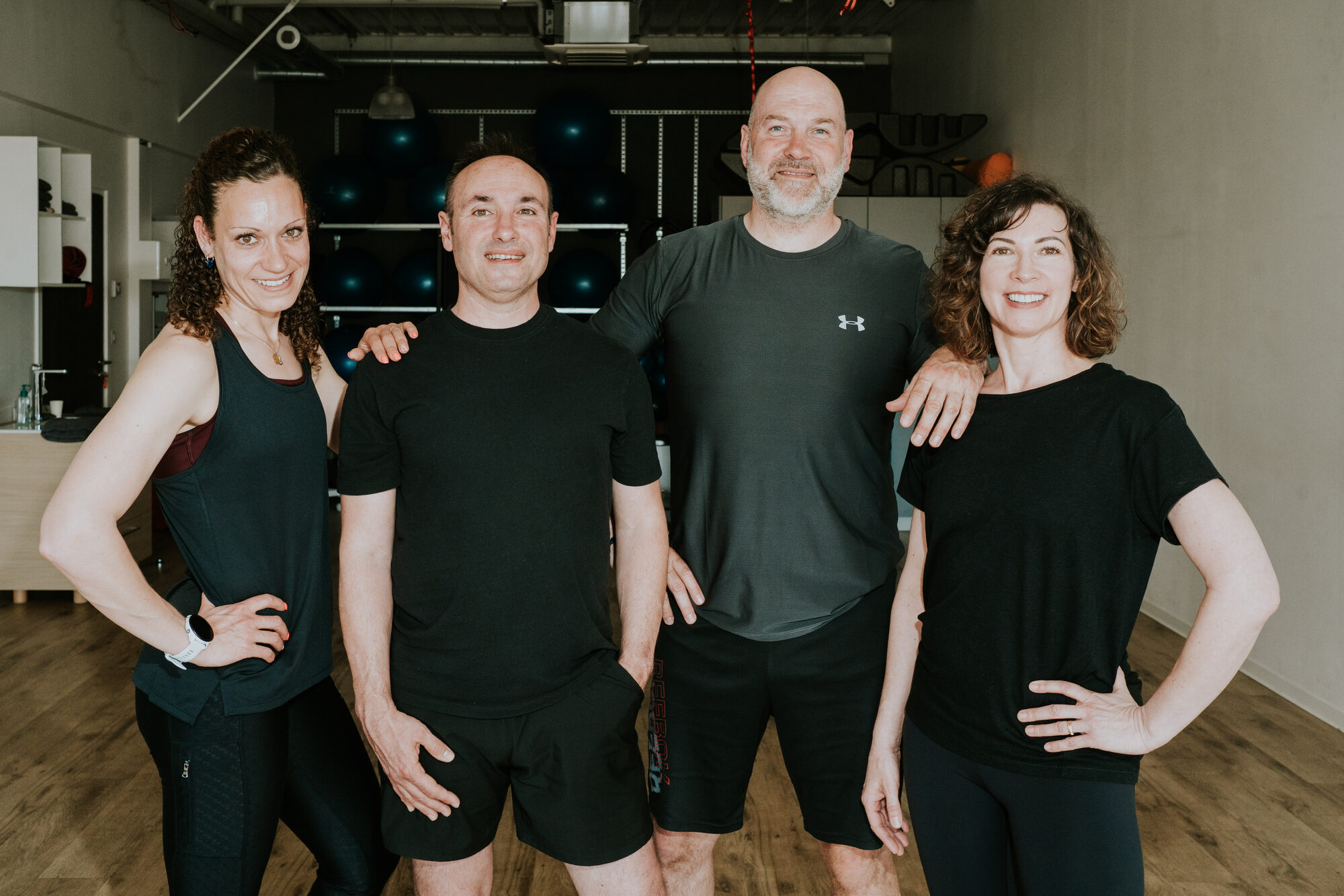 L'équipe du Studio Harmonie — Éric, Selestino, Stéphanie et Aurélie